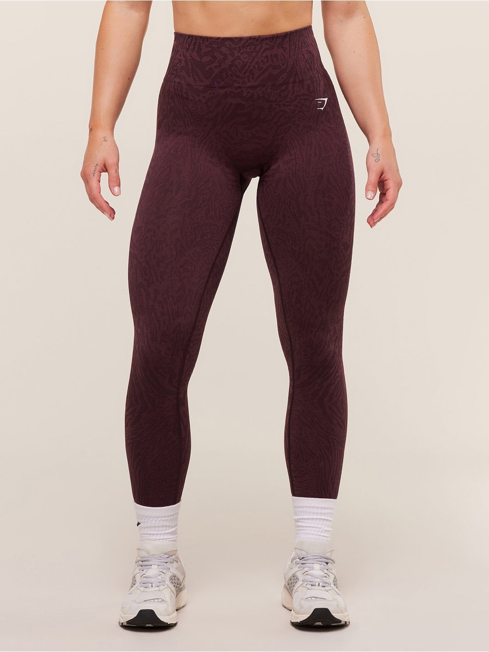 Gymshark Maroon Patterned Leggings